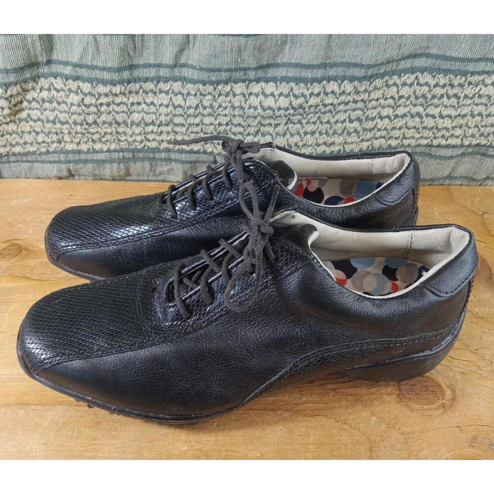 FootJoy LoPro Collection 97237 US 9.5 M Womens Black Golf Shoes Faux Snake sb4